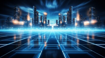 Futuristic abstract city technology background for presentations and design projects