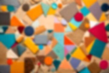 ABSTRACT BLURRED BACKGROUND ILLUSTRATION. Multicolored tile art many serface geometric texture...