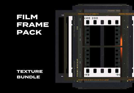 Film Frame Retro Light Leak Analogue Overlay Texture Pack Bundle Effect Surface Mockup