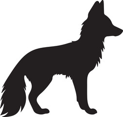 Fox Silhouette Vector Illustration White Background