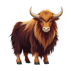 Yak Illustration on White Background