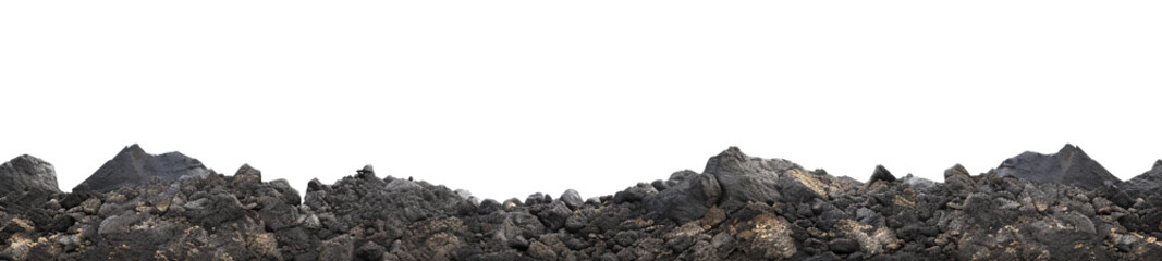 Rough surface of black soil, cut out