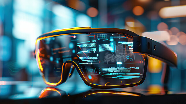 Futuristic Smart Glasses Augmented Reality Display