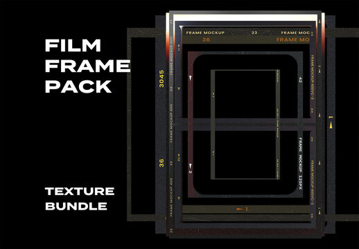 Film Frame Retro Light Leak Analogue Overlay Texture Pack Bundle Effect Surface Mockup