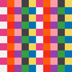 Bright Geometric Seamless Pattern Modern Bauhaus Style Abstract Square Elements Creative decoration clip art bundle Primary Color 