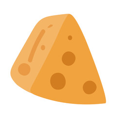 One slice of cheese. Hand drawn vector illustration design on white background.