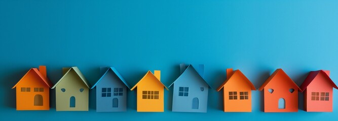 Obraz premium Paper houses. Generative AI