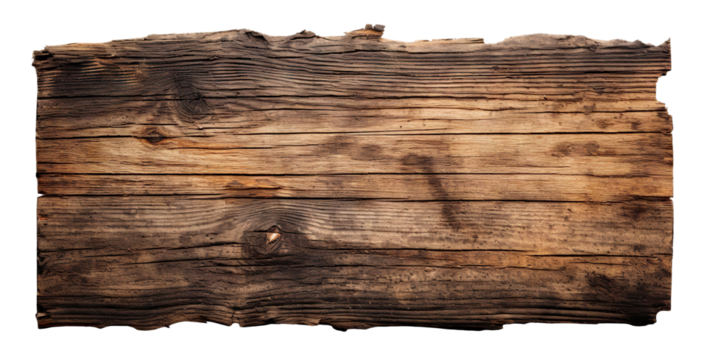 Burnt wooden plank cut out