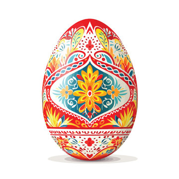 The easter egg with ukrainian cross-stitch ethnic pa