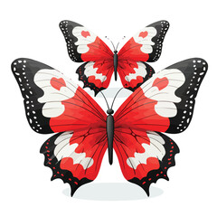 Two butterflies with flags on wings as symbol of rel