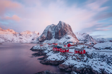Famous Hamnoy fishing village on Lofoten Islands, Norway - 749322560