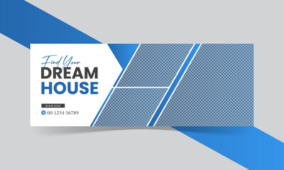 Real estate house property Facebook cover banner template