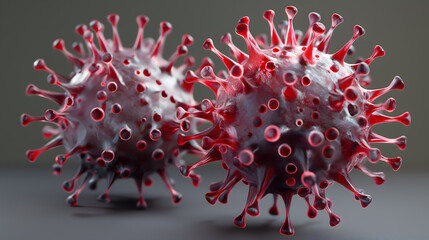 Detailed Render of Virus Particles