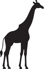 Giraffee Silhouette Vector Illustration White Background