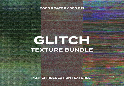Glitch Screen VHS TV Display Overlay Texture Pack Bundle Effect Surface