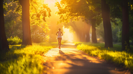 Morning Jog in Sunlit Park