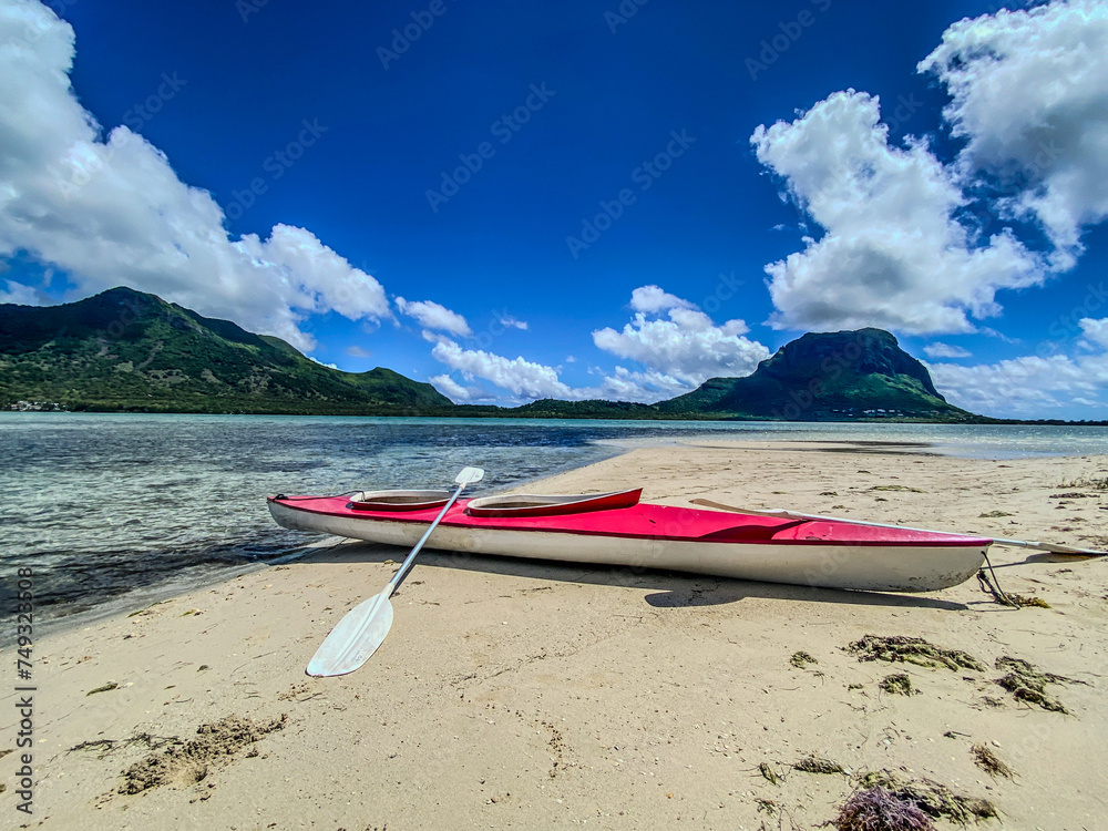 Wall mural Beautiful landscape of Mauritius island with turquoise lagoon