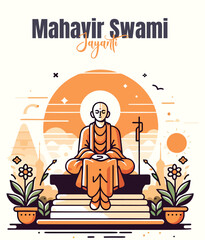 Mahavir swami Jayanti social media template 