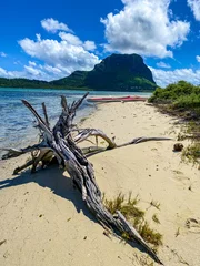 Crédence de cuisine en verre imprimé Le Morne, Maurice Beautiful landscape of Mauritius island with turquoise lagoon