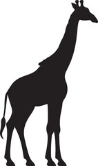 Giraffee Silhouette Vector Illustration White Background