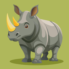 rhino cartoon isolated © Abu Sufian