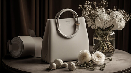 Colorful Collection of Objects for Shopping and Gifting: Isolated Bag, White Equipment, Red Gift, Blue Paper, Pink Plastic, Water Glass and Vector Illustrations, generative AI