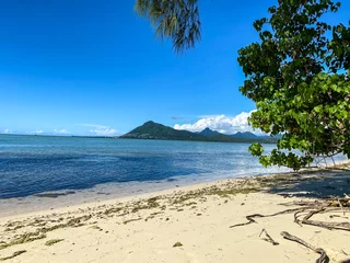 Tableaux ronds sur aluminium Le Morne, Maurice Beautiful landscape of Mauritius island with turquoise lagoon
