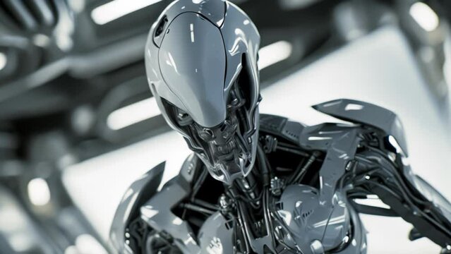 Sci-Fi Menace: Alien Villain on Interstellar Craft. Generative ai
