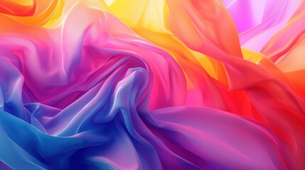 Obraz premium 3D Render wallpaper of abstract color fabric floating '