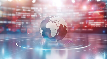 Digital world breaking news studio Background for news report and breaking news on world live report