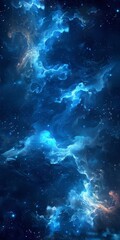 Fototapeta na wymiar Star dust wave blue wallpaper, generated with AI