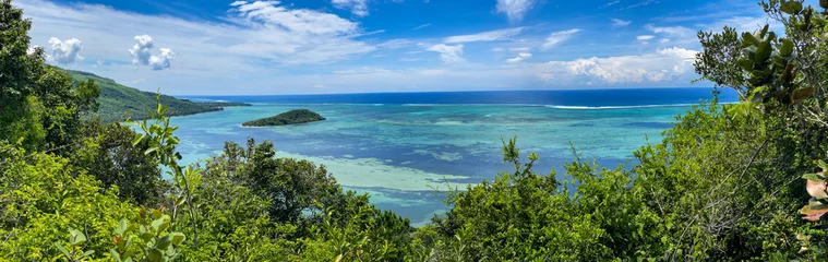 Foto op Plexiglas Le Morne, Mauritius Beautiful landscape of Mauritius island with turquoise lagoon