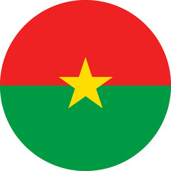 Burkina Faso Flag Round Icon - obrazy, fototapety, plakaty