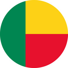 Fototapeta premium Benin Flag Round Icon