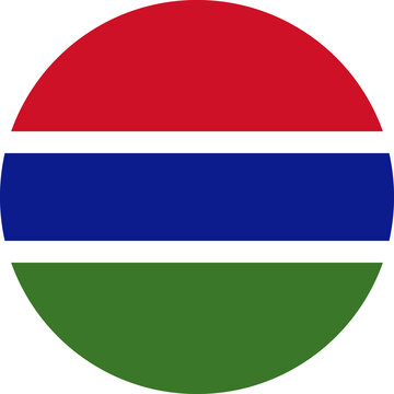Gambia Flag Round Icon