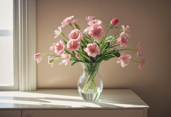 Flower vase art work space, gentle design minimalism
