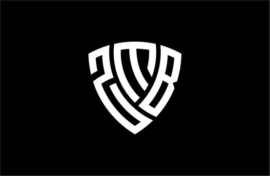 ZMB creative letter shield logo design vector icon illustration