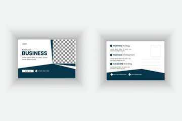 Attractive and minimal simple post card vector template design.