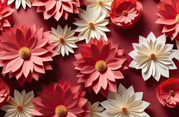 flowers decoration in paper style