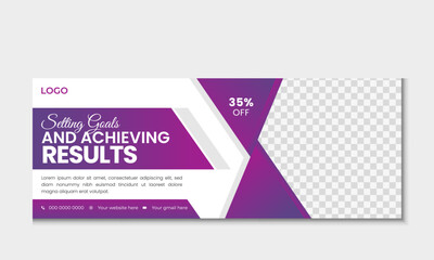 Modern Facebook cover and web banner design template.