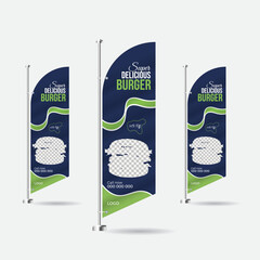 Modern standing feather flag design template.