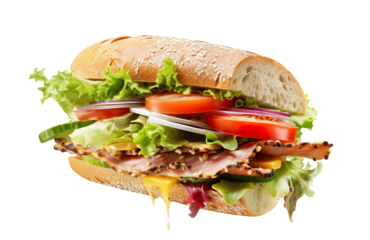 Delicious sandwich cut out