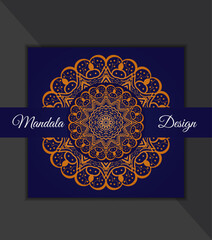 Modern golden and Colorful mandala design.