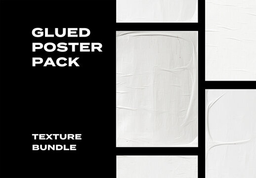 Glued Urban Poster Paper Street Overlay Texture Pack Bundle Effect Surface Mockup