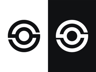 SO letter round shape logo design icon