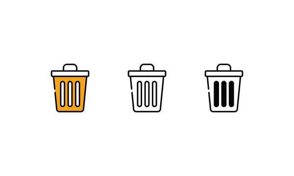 Trash Can icons vector stock illustration