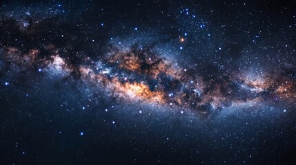 Fantasy night sky with stars and astronomy galaxies - obrazy, fototapety, plakaty