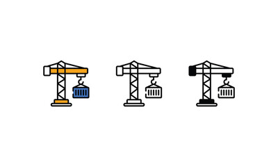 Crane icons vector stock illustration