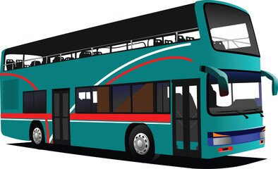 Fototapeta na wymiar Double Decker sightseeing bus. Vector illustration