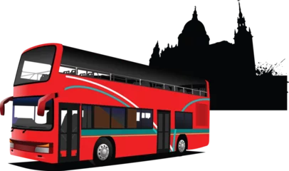 Foto op Canvas London double Decker  sightseeing red bus. Vector illustration © Leo